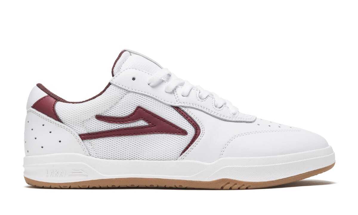 Atlantic white burgundy leather